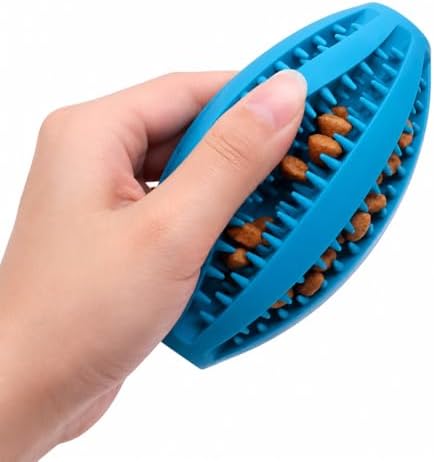 Dog Treat Ball (2 Pack) — Interactive Treat Dispensing Chew Toy for Small, Medium & Large Dogs, Textured Rubber for Dental Cleaning, Boredom & Stress Relief, Blue & Orange