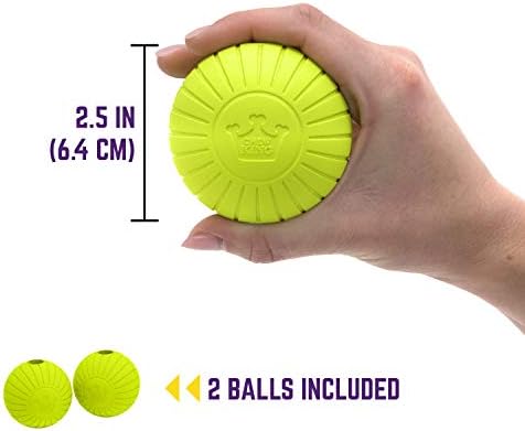 Chew King Supreme Rubber Fetch Balls - Extremely Durable Natural Rubber Toy, 2.5 inch, Yellow (CM-10066-CS01)