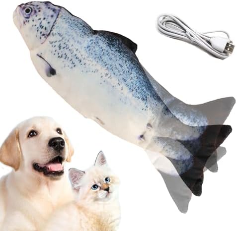 Flopping Fish Electric Cat Dog Pet Toy,Realistic Moving Rocking Interactive