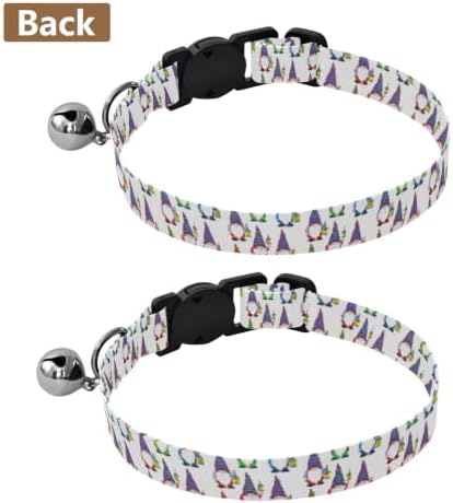 Cute Gnomes Collar for Cats, 2 Pack Collar with Bell for Dog Puppy