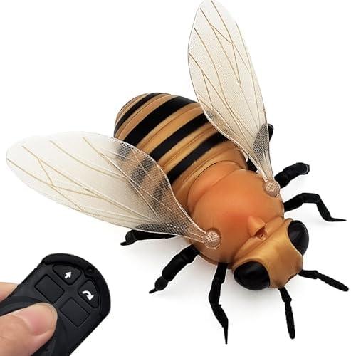 Tipmant Realistic RC Honey Bee Remote Control Insect Animal Vehicle Car Prank Toys Pet Cat Dog Teasing Kid Birthday Gifts