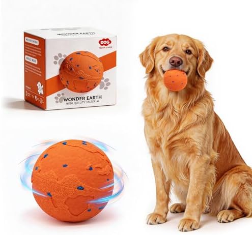 Interactive Dog Ball, Pet Toys Balls Automatic Moving & Bouncing Toy for Small Medium Large Dogs, Solid E-TPU & IPX7 Waterproof, Active Rolling Puppy Toy for Exercise and Boredom Relief(Orange)