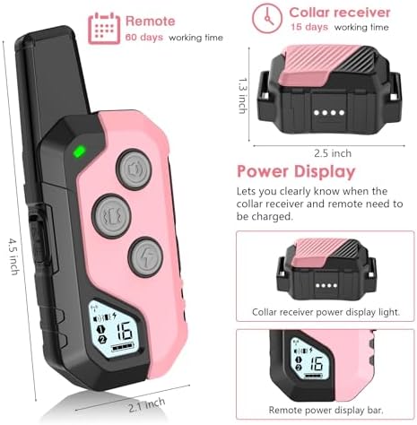 PIOUNS Shock Collar for Dogs, Dog Training Collar with Remote, 3 Modes