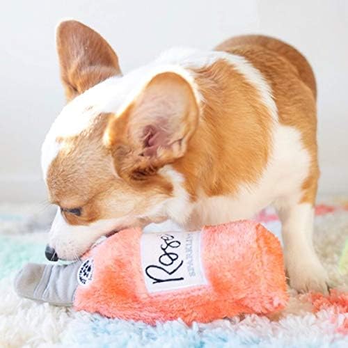 ZippyPaws Happy Hour Crusherz Interactive Dog Toys to Keep Them Busy - Rosé