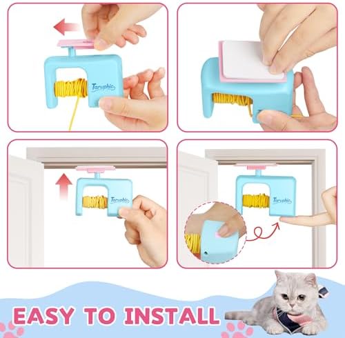 Interactive Cat Toy for Indoor Cat, Automatic Door Hanging Cat Toy with Detachable Design, Kitten Toys for Indoor Cats Self Play, 3.27 * 1.69 * 2.76Inch (Sky Blue)