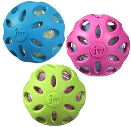 JW Pet Crackle Heads Crunchy Chew Fetch Toy for Dogs, Large 4in