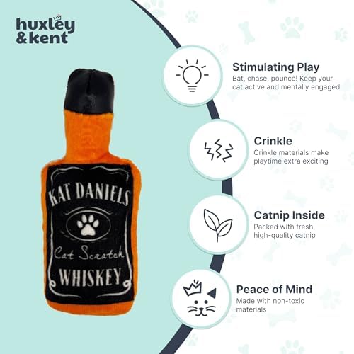 Huxley & Kent Plush Crinkle Catnip Cat Toy, Kat Daniels Whiskey