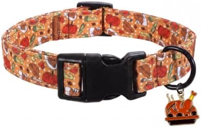 Fall Dog Collar, Thanksgiving Dog Collar for Medium Dog, M