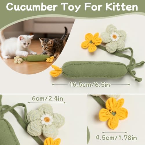 3PCS Cucumber Catnip Toy Cat Kicker Toys for Indoor Cats Kitten