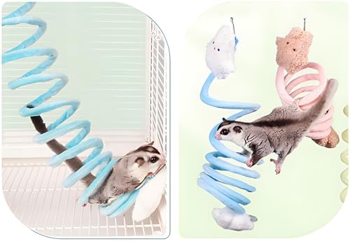 2Pcs Elastic Sugar Glider Climbing Rope Toys, Hanging Cage Accessory