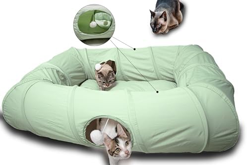 XxingSheep Interactive Cat Tunnel for Indoor Cats Multi Entry Cat Toy