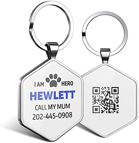 Dog Tags Personalized Pet ID Tags - QR Code Customize Dog Cat Tag - Pet Online Profile Display Pet Information