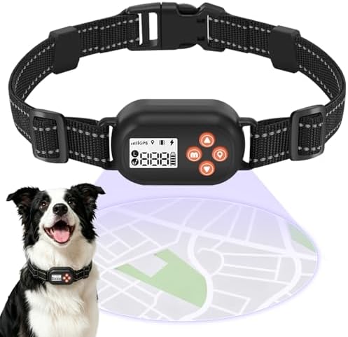 GPS Wireless Dog Fence with No Subscription | 25-999yards Adjustable Boundary, IPX7 Waterproof, Beep Vibration Shock Correction, Outdoor Use, for Dogs Over 18 Lbs