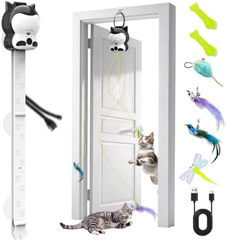2-in-1 Electric Interactive Cat Chase Bounce Teaser Toy for Indoor Cats