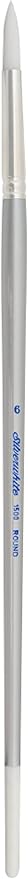 Silver Brush Limited 1500 Silverwhite Round Brush, Watercolor, Acrylics, Gouache, or Oil Brush, Size 6, Long Handle