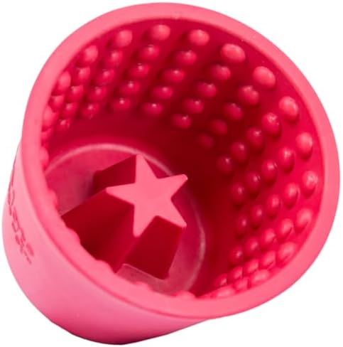 LICKIMAT Yoggie Pot – Distraction, Fun and Enrichment. Long Lasting Rubber Licking Treat Dispenser for All Dog Sizes and Slow Feeder for Small Dogs - Pink