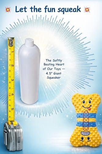 Crinkle Dog Toy, No Stuffing Squeaky Dog Toy for Small, Medium & Large Breeds – Great for Cuddling, Anxiety Relief, Tug of War, Fetch, Boredom Reducer – Soft Yellow Plush Bone, Gift Ready Box