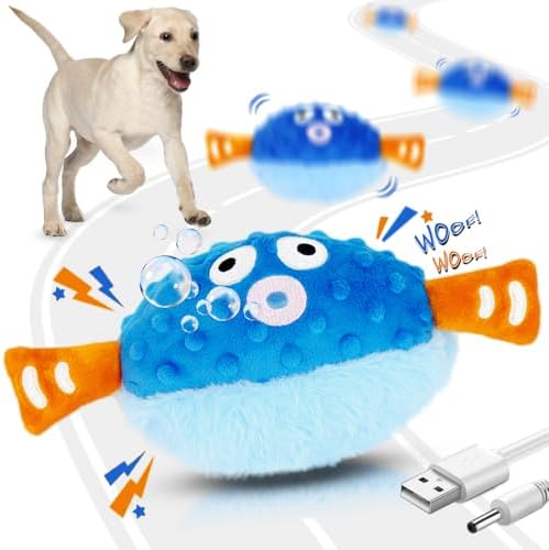 Interactive Dog Toys Rechargeable Moving Puppy Toys to Keep Them Busy, Touch Activated Puppy Toys, Puppy Dog Birthday Gifts, Electric Plush Entertainment Toy for Small & Medium Dogs
