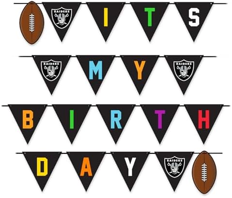 NFL Las Vegas Raiders Birthday Party Banner Licensed Football Team Dog & Cat Birthday Decoration, NFL Dog Birthday Party Set and Costume, Football Fan Pet Party Supplies, Team-Themed Pawty Celebration Backdrop for Birthday Photos