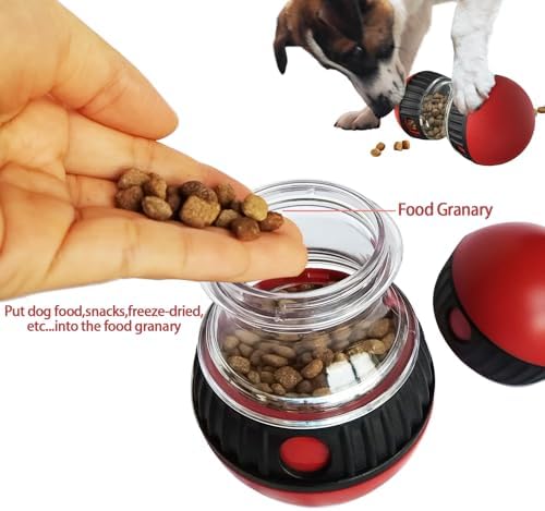 Dog Food Puzzle Toys, Adjustable Dog Treat Dispensing Dogs Toys, Interactive Chase Slow Feeder for Boredom and Stimulating, IQ Training for Small Medium Dogs