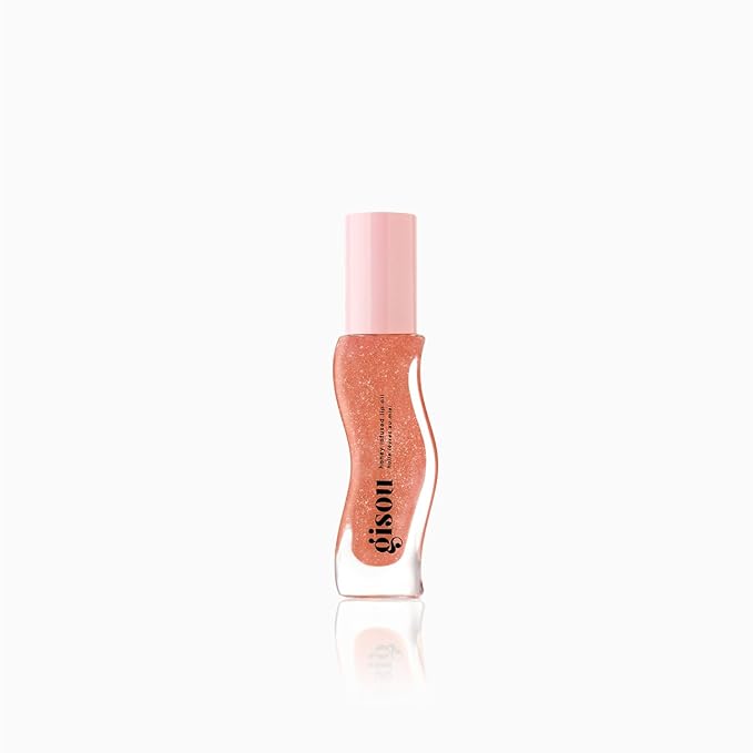 Gisou Honey Infused Hydrating Lip Oil, Nourishing Lip Moisturizer for Dry Lips, 0.27 fl oz (Glazed Plum)