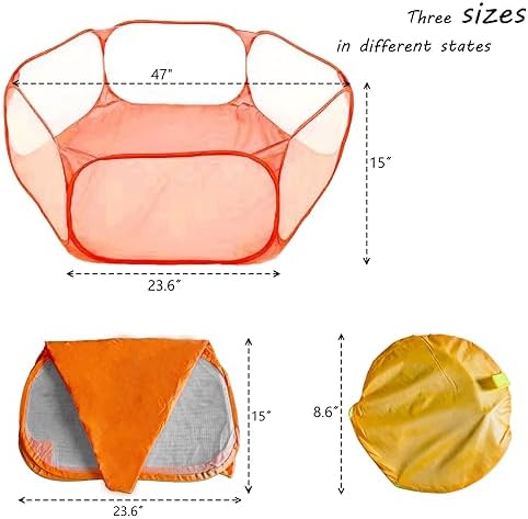 Small Animals Playpen, Portable Pop-up Open Interactive Pet Tent, Indoor Outdoor Fence for Rabbits, Guinea Pig, Hamster, Chinchillas, Kittens, Puppies