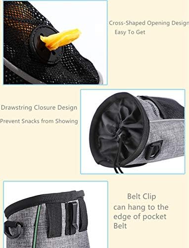 Dog Treat Pouch Pet Training Bag,Fanny Pack and Waste Bag Dispenser,Easily Carries Pet Toys, Kibble, 3 Ways to Use (Ginger)