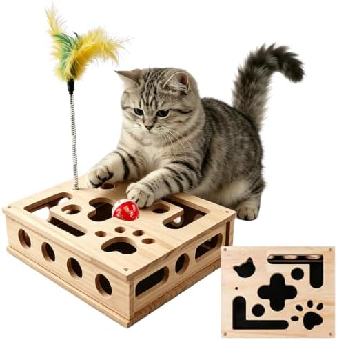 Cat Nail File Enrichment Box Scratch Puzzle Toy with Slot Lock Screws