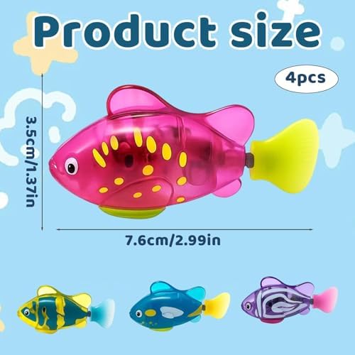 Robot Fish, Robotic Fish for Cats and Dogs, Pool Play (4 Pack)