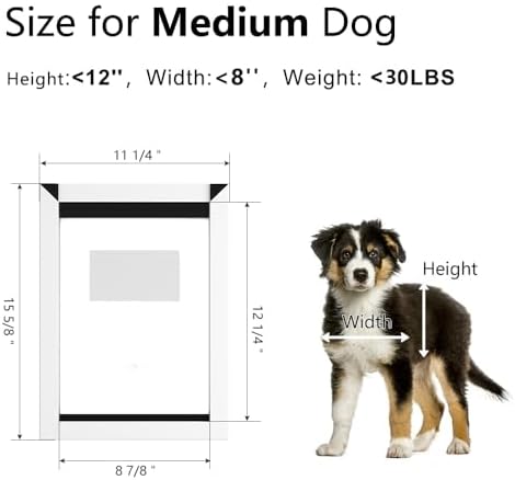 [MAVRICPOWER] Rust Proof Aluminum Medium Dog Door for Door