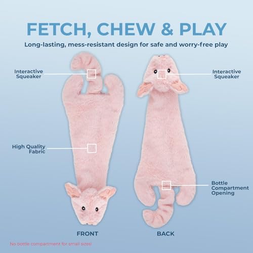 Best Pet Supplies Squeaky Dog Toys with Soft Durable Fabric for Small, Medium and Large Pets Interactive Toy for Indoor Play, Supports Active Biting and Play - Hare, Pig, Large