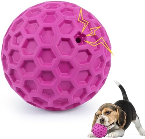 DISSKNIC Tough Squeaky Dog Balls Puppy Toys, Interactive Dog Toys for Small Dogs, Puppy Chew Toys for Teething and Relax, Dogs Chew Toy Small Balls Dog Toys for Small Breed, Outdoor Dog Toy for Dogs