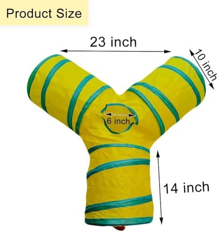 Cat Tunnel Tube Toys, 3 Ways Tunnels for Indoor Cats with Play Ball