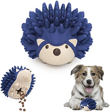 Bella Boo Pets Interactive Dog Toy for Strong Chewers - Freddy The Hedgehog Blue All-in-One Treat Ball + Food Dispensing Slow Feeder Dog IQ Puzzle + Dog Crate Toy for Medium and Large Breed Dogs