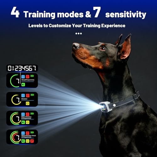 Bark Collar, Heijace 2 Pack Dog Bark Collar for Small, Medium, Large （5-150 lbs）Dogs- Smart Rechargeable Anti-Barking Training Collar with 7 Adjustable Sensitivity-Bark Shock Collar with Beep Vibratio