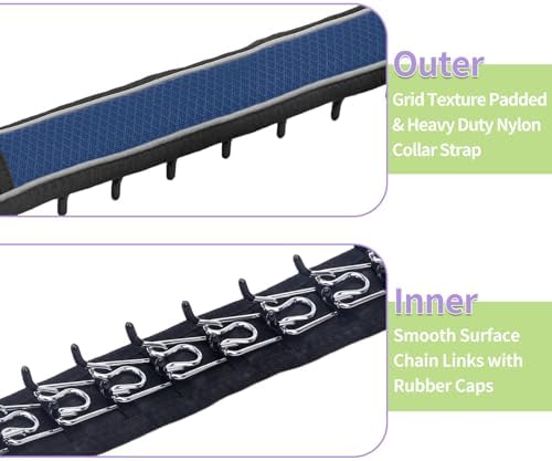 Martingale No Pull Dog Collar for Large Medium Dogs Training Walking, Heavy Duty Nylon Reflective Adjustable Anti Pull Slip Collar with Buckle L Dark Blue