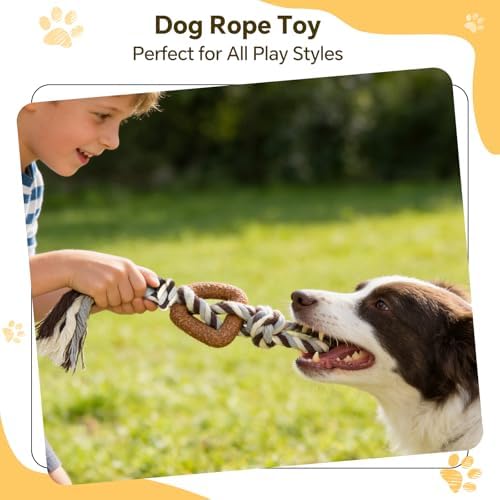 Dog Chew Toys for Aggressive Chewers – Puppies & Adults, Multiple Textures & Rope, ndestructible Tough Durable Interactive Dog Toys, Brown Triangle