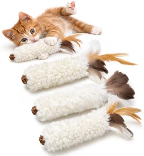 Agape Wool Cat Toys with Catnip & Silvervine Gall Fruit, Soft Plush Toys