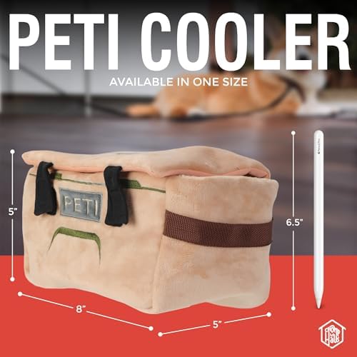 Peti Cooler – Luxurious Parody Plush Dog Toy Cooler with Premium Fabric, Embroidered Details, Holds Chomp Haus Plush Can Toys, Designer-Inspired Gift for Large Dogs & Dog Lovers