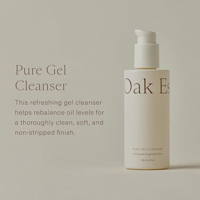 Oak Essentials Pure Gel Cleanser | Clarifying Gel Face Wash with Aloe and Amino Acids | Removes Dirt & Oil Without Drying, 5 Fl Oz