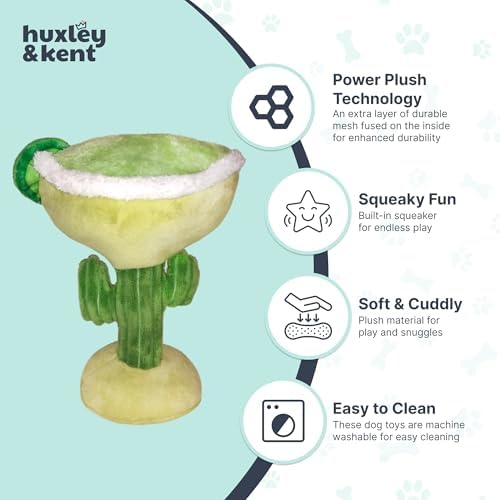 Huxley & Kent Power Plush Squeaky Dog Toy, Margarita Loco, Small