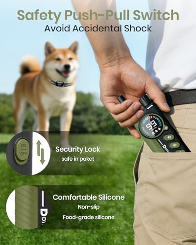 2-in-1 Bark Shock Collar 2 Pack - Smart Anti Barking Dog Training Collar with Beep/Vibration/Shock/Anti Bark 4 Modes, 3300FT IP67 Waterproof E Collar with Remote for Small Medium Large Dogs(8-120lbs)