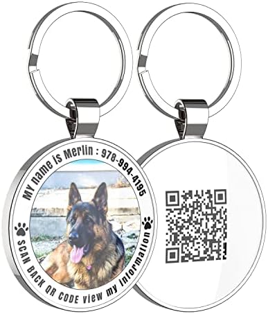 QR Code Dog Tag -On Pet ID Name Tag for Dogs, Cats & Horses – Custom Personalized Noiseless Tag with Jingle-Free Fit & Online Profile Display