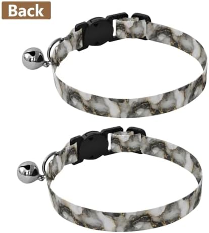 Marble Black Easy to Clean Pet Collars 2 Pack Comfortable Cat Collar