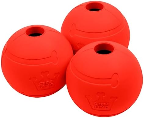 Chew King Flavored Rubber Ball Collection, 2.5 Inch Beef Flavor Rubber Balls 3-Pk
