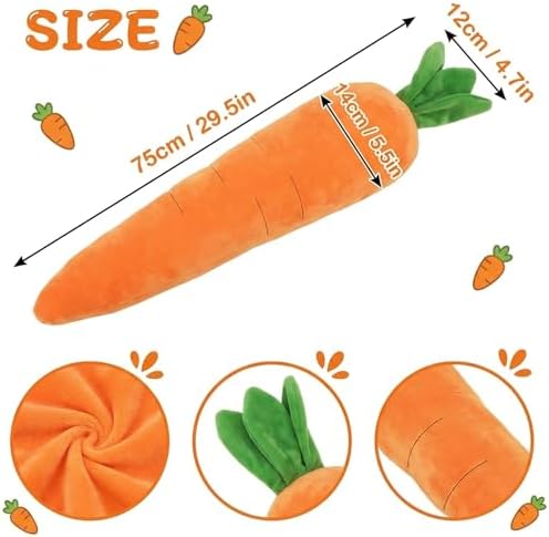 Carrot Dog Toy, Giant Carrot Dog Toy Plush, Large Carrot Toy for Dog, Indoor Entertainment and Anxiety Relief Companion, 29.5 Inches Carrot Garden Dog Toy