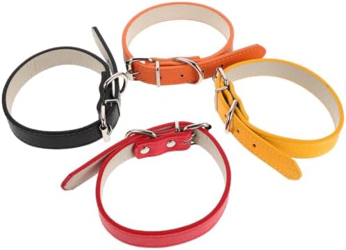 GALPADA 4pcs Adjustable Pu Pet Collar for Small Dogs and Cats with Waterproof Material and Secure Metal Buckle, for Outdoor Activities and Parties
