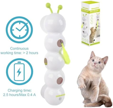 Caterpillar Cat Toy,Interactive Smart Cat Toy, Rechargeable Motion Activated Cats Toys, Bite Resistant, Automatic Kitten Toys for Bored Cats for All Ages Indoor Cat (Style A)