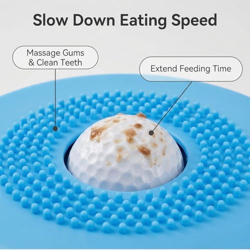 Slow Feeder Dog Bowl with Rolling Ball for Dogs Anti-Slip Lick Bowl