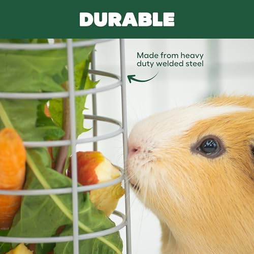 Omlet Caddi Rabbit Treat Holder | Strong and Durable Hay Rack for Small Animals | Interactive Toy | Attaches Easily to Any Rabbit Run | Durable Welded Steel Food Dispenser
